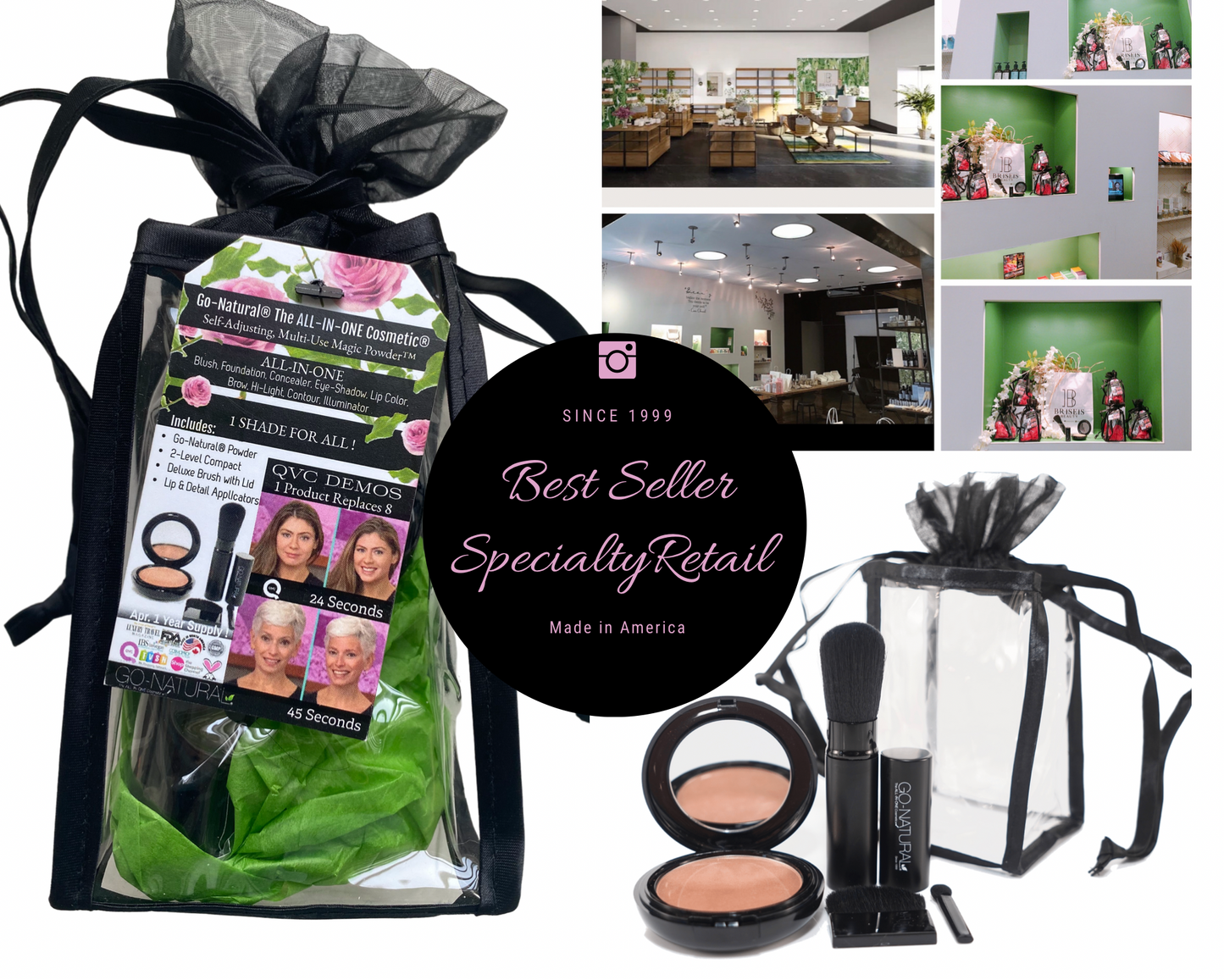 Wholesale Specialty Retail - RETAIL PACKAGING - Wholesale Best Seller  GO-NATURAL® ALL-IN-ONE Cosmetic® 1-Shade Multi-Use "Magic Powder" ™  Manufacturer Direct Specialty Retail & Professional Beauty Exclusive 